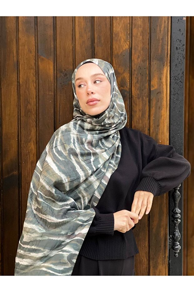 Northern Lights Desen Bambu Şal - 1