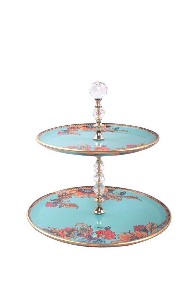 Lorena Turkuaz Katlı İkramlık - 1