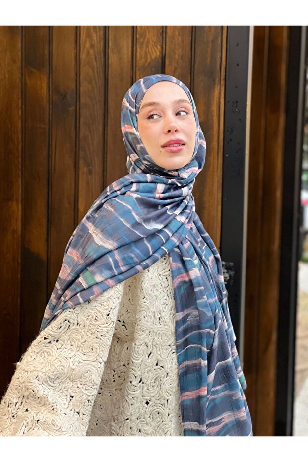Northern Lights Desen Bambu Şal - 1