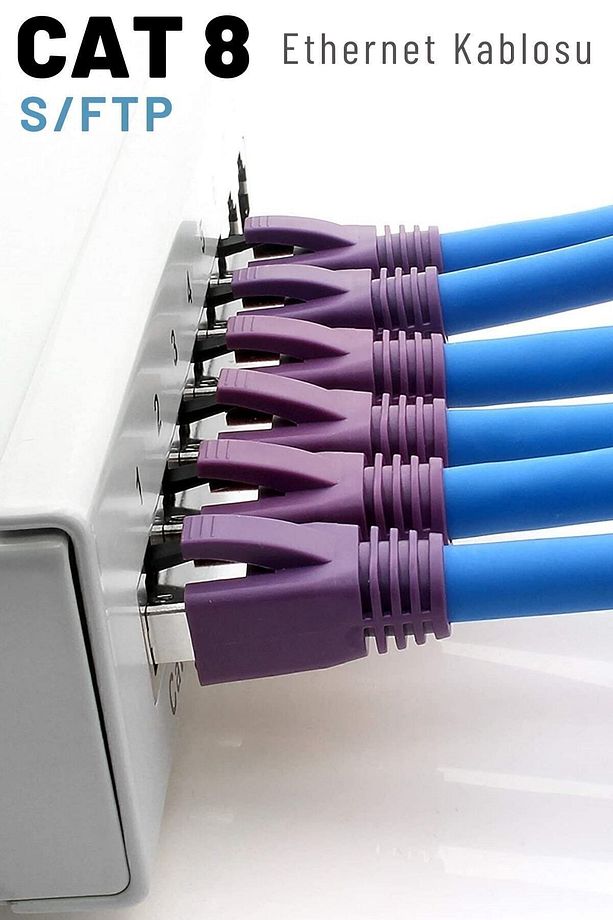 Mavi Cat8 S/ftp Ethernet Network Kablosu 25 m - 7