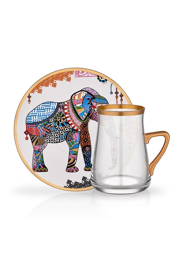 Elephant Kulplu Tek Kişilik Çay Seti - 1