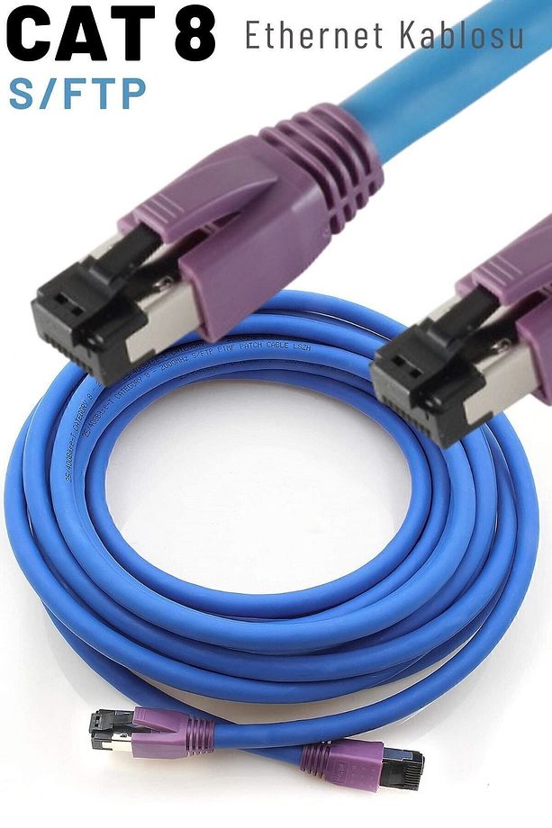 Mavi Cat8 S/ftp Ethernet Network Kablosu 25 m - 5