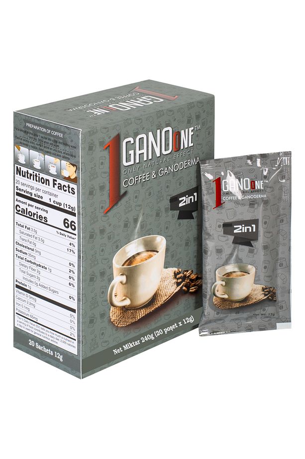 2 Kutu 2in1, Ganoderma Reishi Mantarı Özütlü Kahve Karışımı - (40 POŞET X 12G) - 3