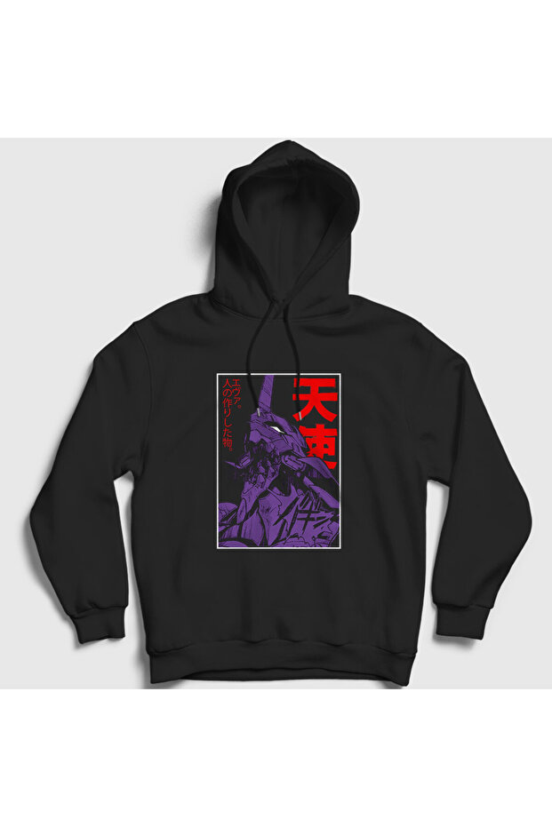 Neon Genesis Evangelion Unisex Black Hooded Sweatshirt - Eva 01 V2 420861 Tt