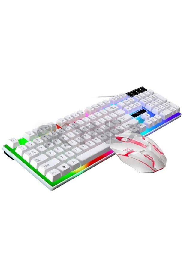 Beyaz Rgb Işıklı Kablolu Q Klavye Mouse Set - 2