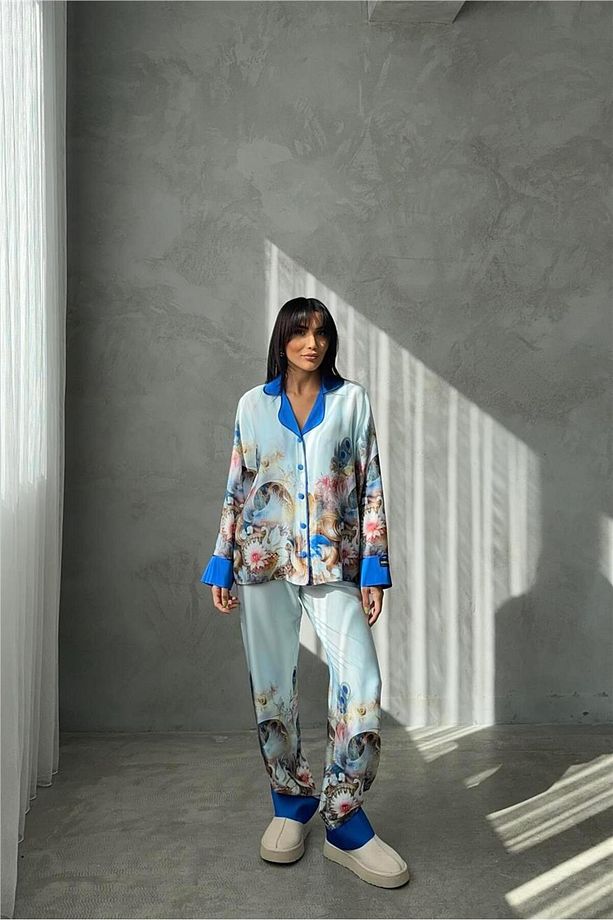 Corso D'acqua Saten Üçlü Pijama Takımı Cdk02 - 4