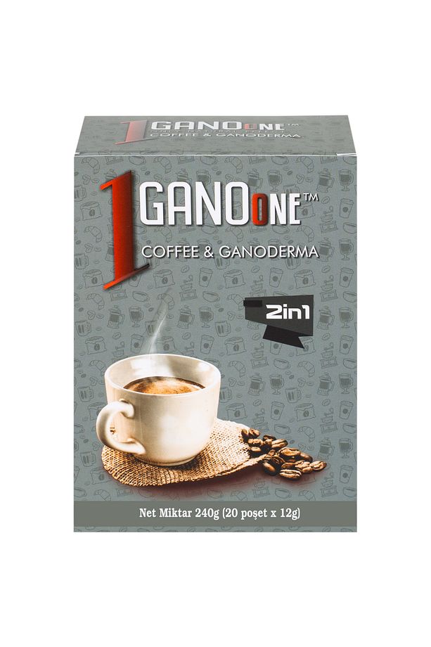 2 Kutu 2in1, Ganoderma Reishi Mantarı Özütlü Kahve Karışımı - (40 POŞET X 12G) - 1