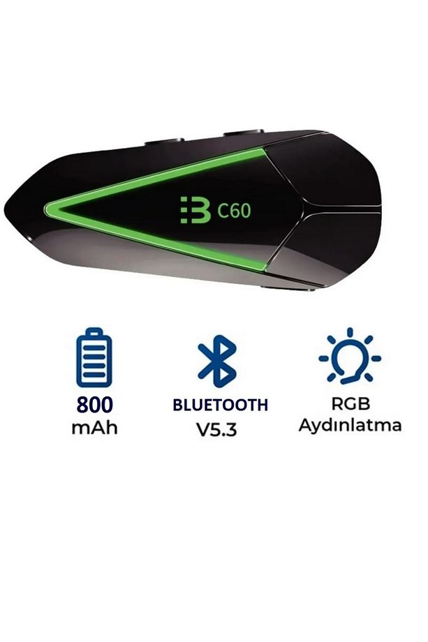 MOTORSİKLET BLUETOOTH 5.3 KULAKLIK RGB LED IŞIKLI İNTERCOM ÇİFT TELEFONA BAĞLANABİLEN İNTERKOM - 5