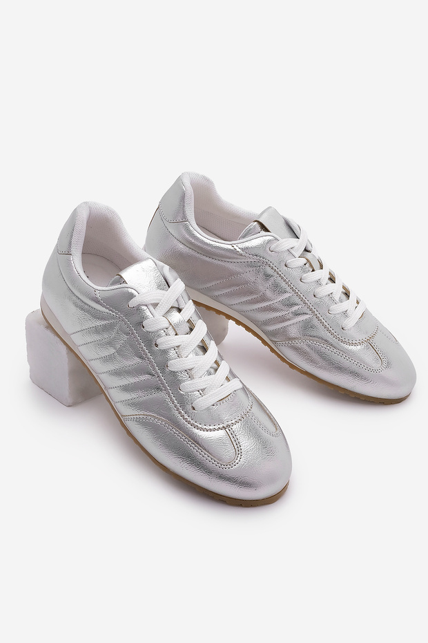 Zonya Silver Women's Sneakers - Stitched Sneakers