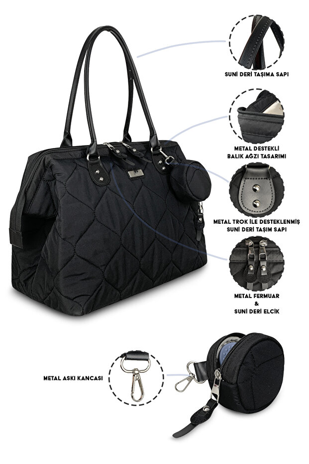 Millennium X Pro Siyah Takım Kadın Bebek Bakım Sırt Ve Omuz Çantası - 3
