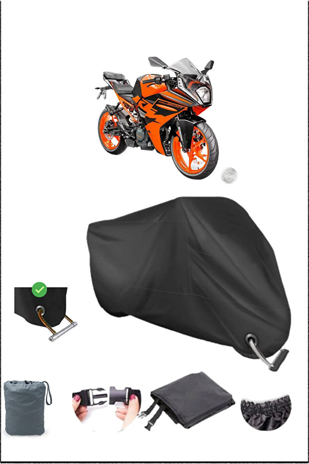 قماش القنب الأسود KTM 200rc المتين المتوافق مع القماش المشمع المقاوم للماء للدراجات النارية