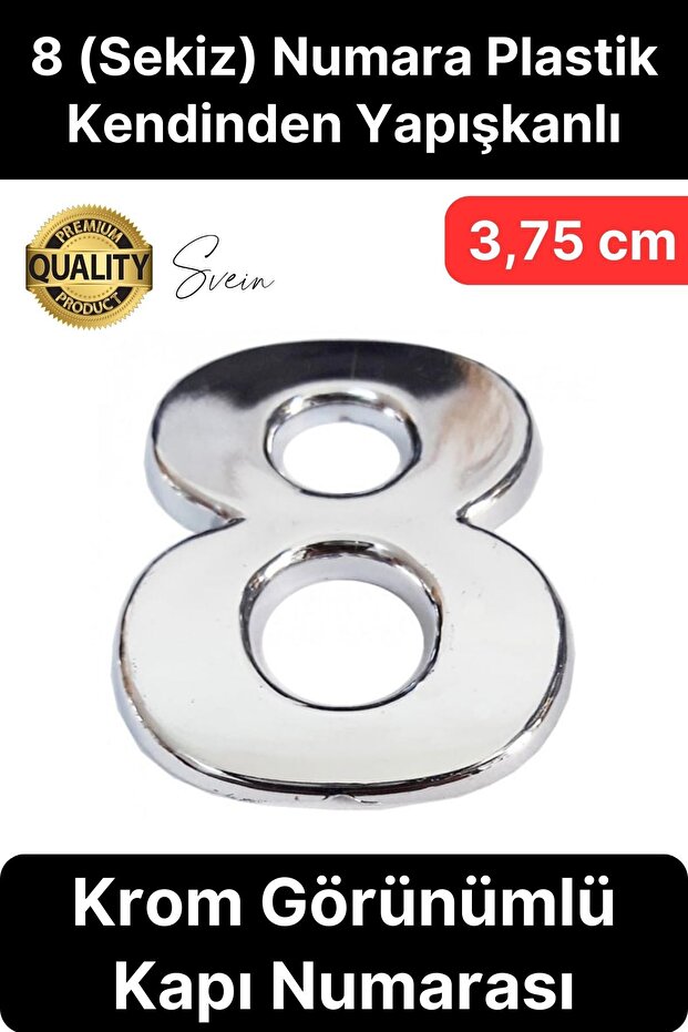 No 8 Door Number - Adhesive Plastic Table Cabinet Mailbox, Outdoor Apartment 3.75 cm