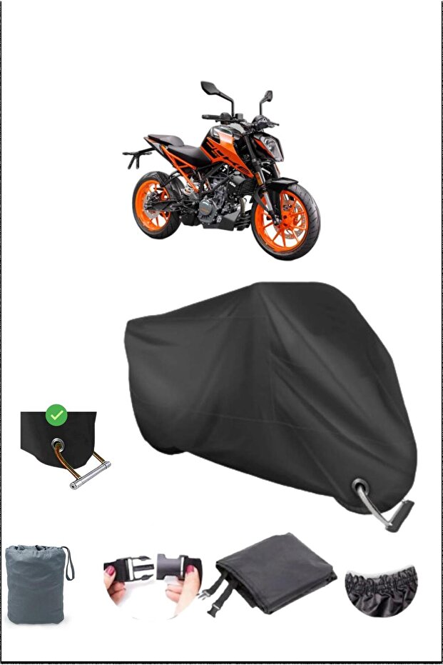 قماش القنب الأسود KTM 200duke ذو القفل المتين المتوافق مع المقاومة للماء للدراجات النارية