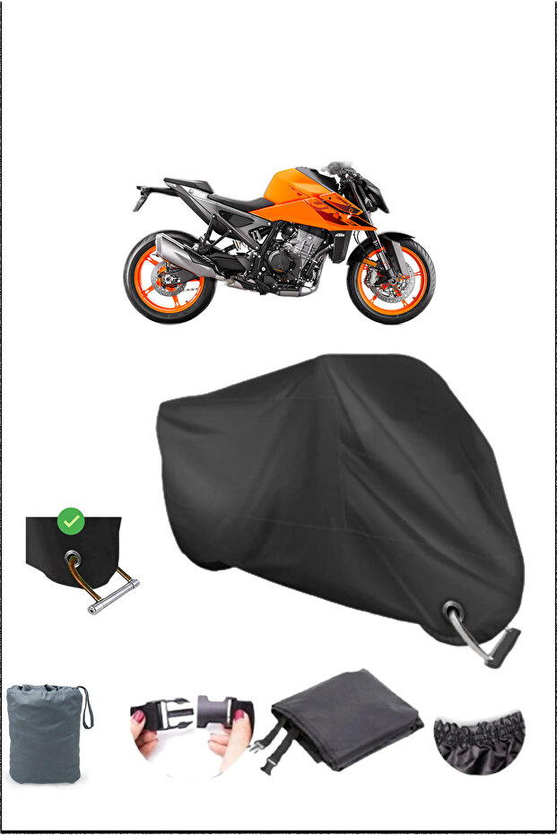 قماش مشمع أسود للدراجات النارية Ktm 990duke متين متوافق مع القفل المقاوم للماء