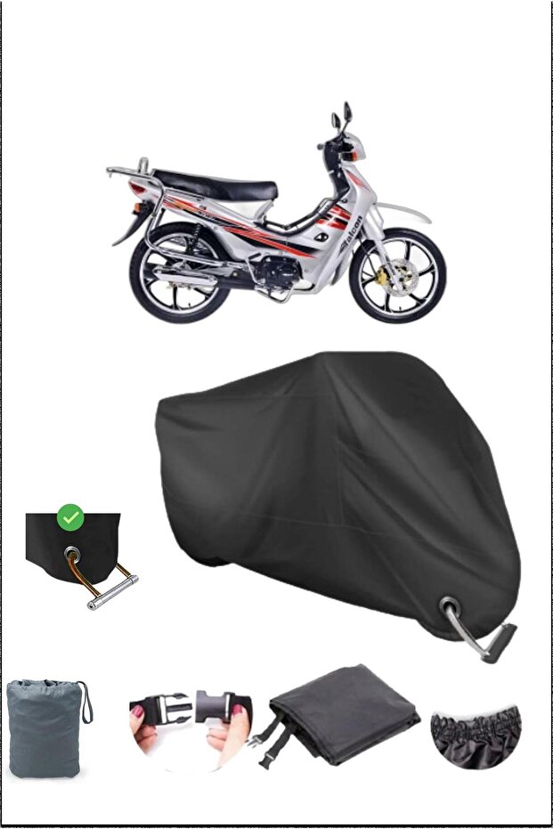 قماش القنب للدراجات النارية المقاوم للماء متوافق مع قفل متين من Black Falcon Magıc50