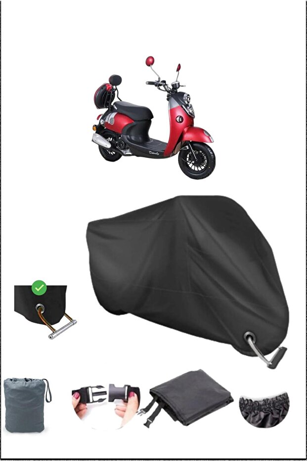 Black Kuba Trendyxc50 Durable Lock Compatible Waterproof Motorcycle Tarpaulin