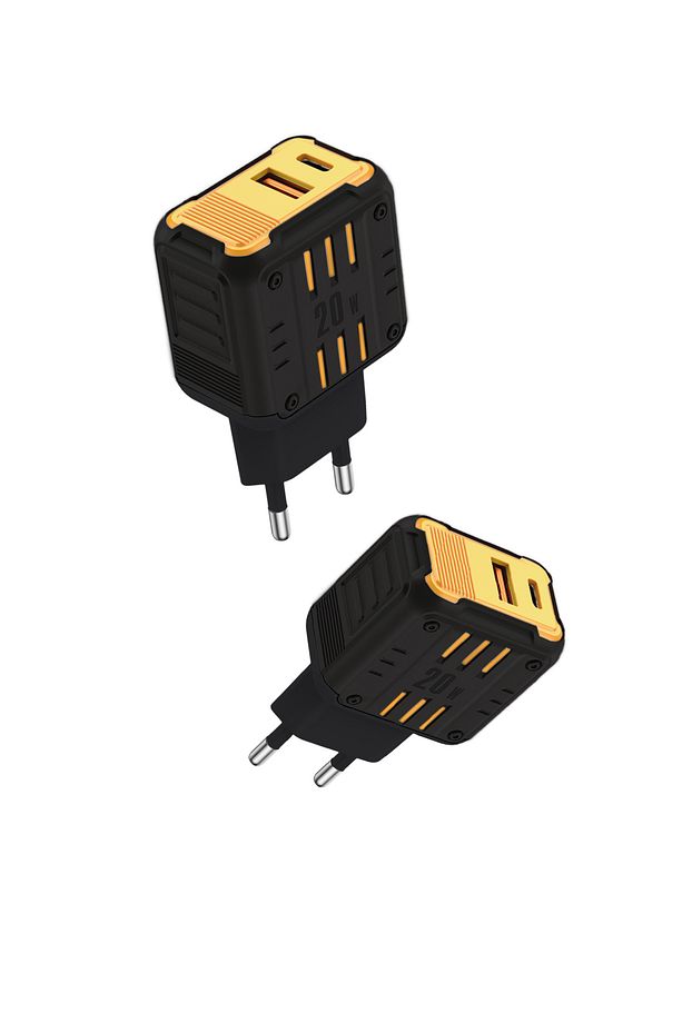 3386 Süper Hızlı 20W Şarj Aleti / Type-C & USB-A Girişi / Tüm iPhone ve Android Cihazlarla Uyumlu - 2