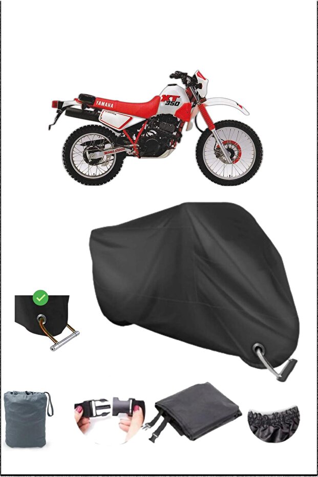 قماش القنب الأسود للدراجات النارية المتوافق مع قفل متين Yamaha Xt350