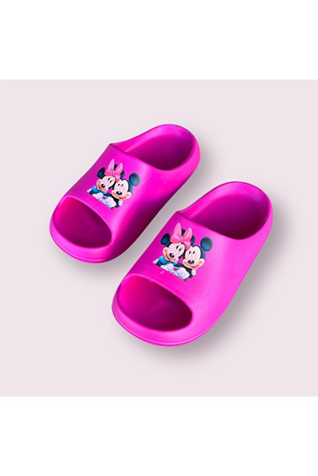 Female Child Pink Minimouse Printed Light Sole Beach Daily Slide Slippers