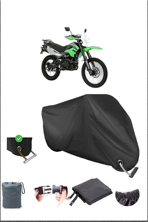 Black Mondıal X-Trememax200 Durable Lock Compatible Waterproof Motorcycle Tarpaulin