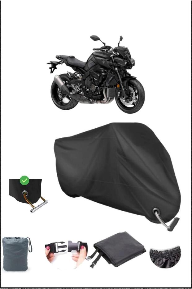 قماش القنب للدراجات النارية المقاوم للماء متوافق مع قفل متين من Yamaha Mt-10 باللون الأسود
