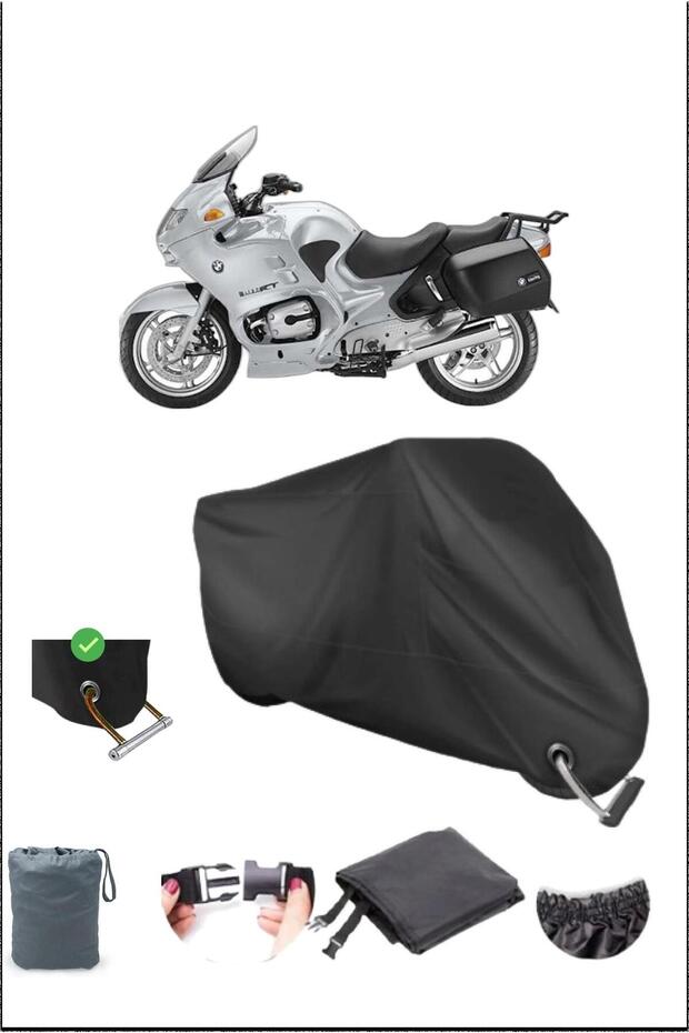 Black Bmw R1150Rt Durable Lock Compatible Waterproof Motorcycle Tarpaulin