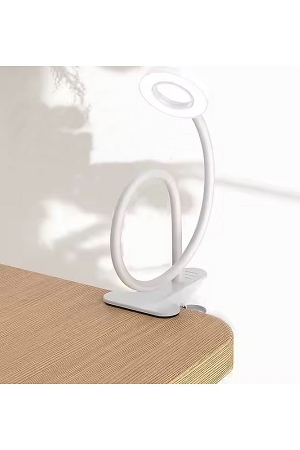BEYAZ RENK 9 Mod Çok Fonksiyonlu Akrobat Masa Lambası Şiddeti Ayarlanabilir 3 Led Işık Usb Girişli - 2