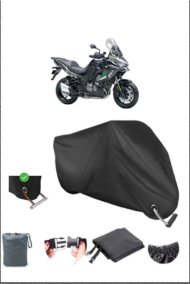 قماش القنب الأسود Kawasakı Versys1000se المتين المتوافق مع قفل الدراجة النارية المقاوم للماء