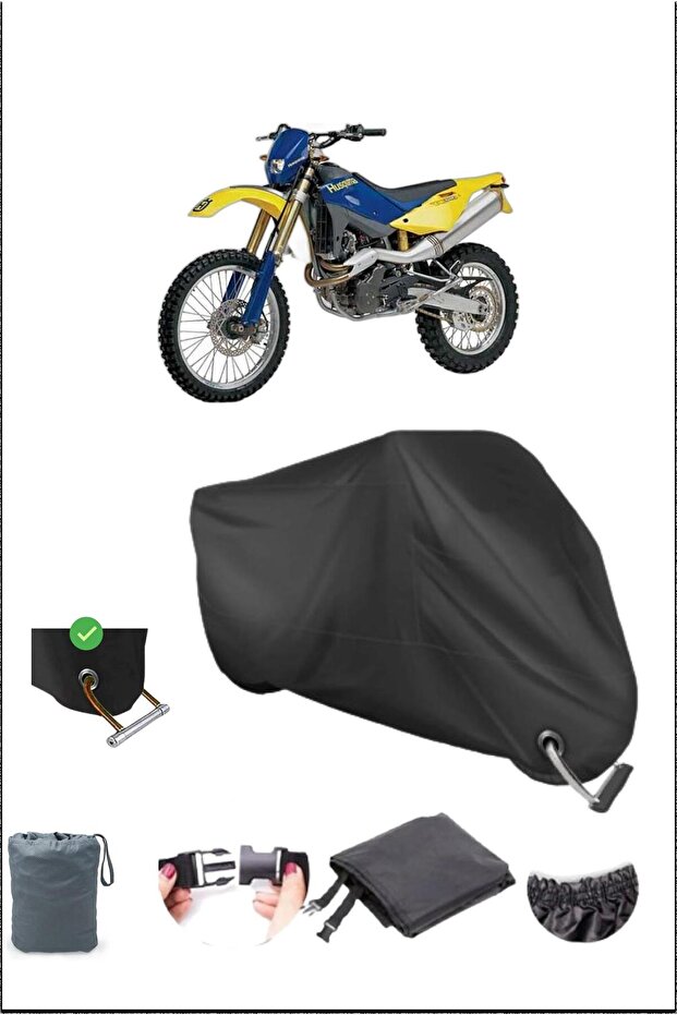 قماش القنب الأسود Husqvarna Te610 ذو القفل المتين المتوافق مع الماء للدراجات النارية