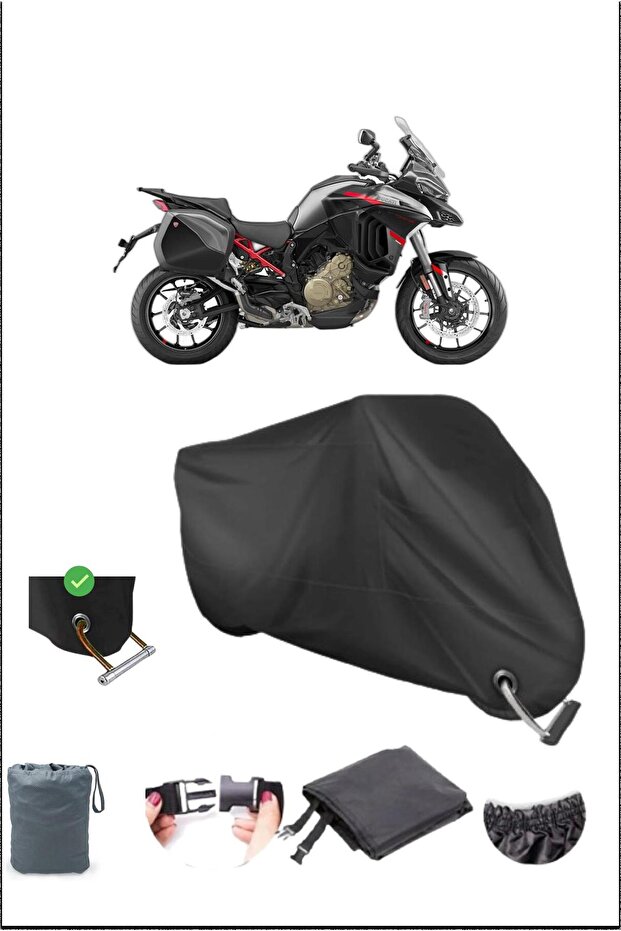 Ducati Multistradav4Rally Resistant Lock Compatible Waterproof Motorcycle Brandasi-Black