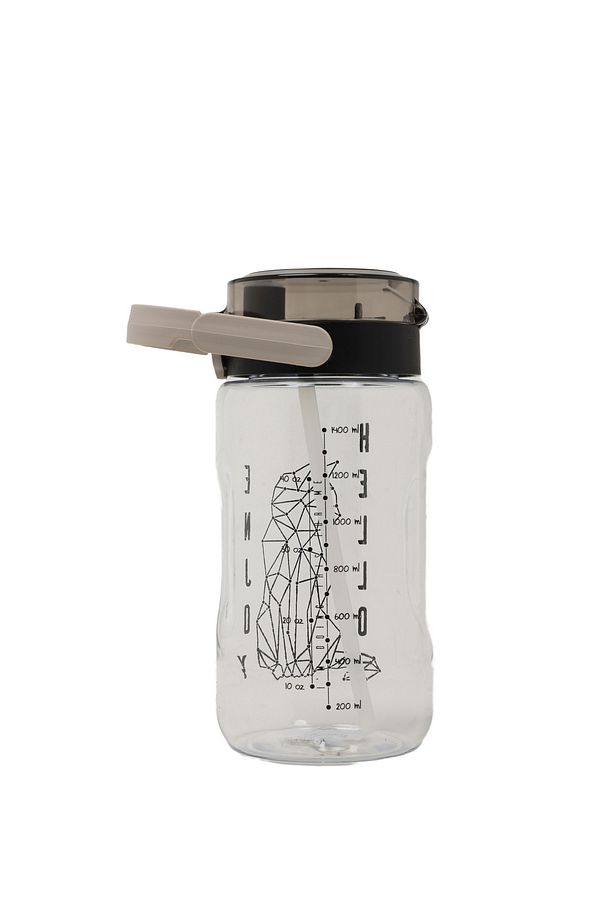 1,5LT BASKILI BEJ PİPETLİ SU MATARASI - 3