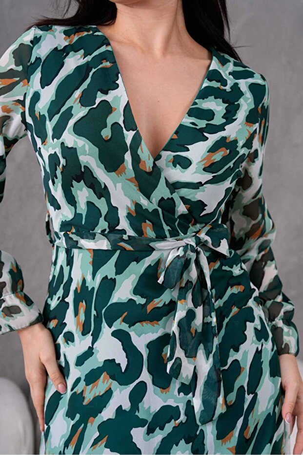 Şifon Elbise Midi Boy - 2