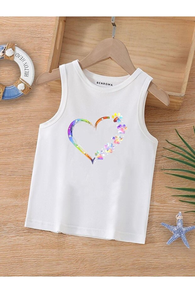 Cartoon Character Printed Sleeveless Children's T-Shirt