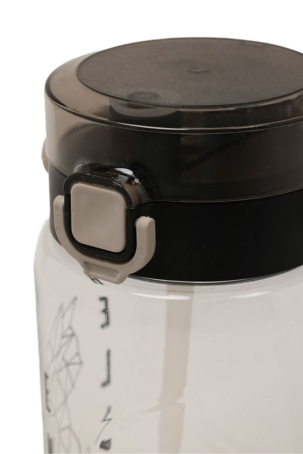 1,5LT BASKILI BEJ PİPETLİ SU MATARASI - 5