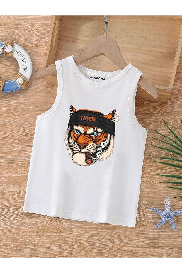 Cartoon Character Printed Sleeveless Children's T-Shirt