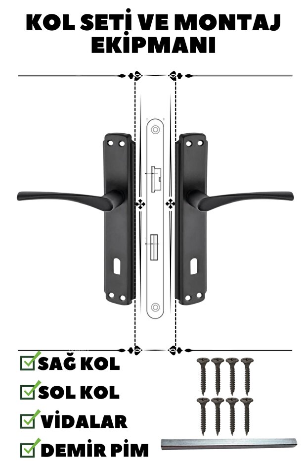 Kapı Kolu Bravo Siyah Aynalı Oda - 2