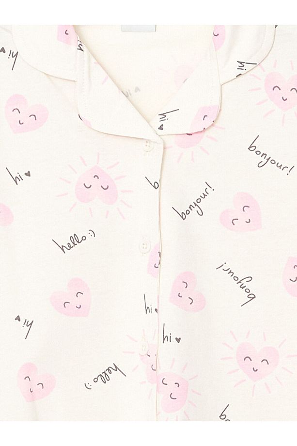 LCW Kids Gömlek Yaka Kız Çocuk Şortlu Pijama Takımı - 3