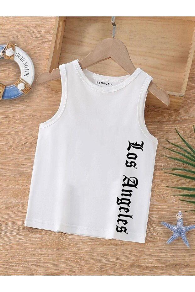 Cartoon Character Printed Sleeveless Children's T-Shirt