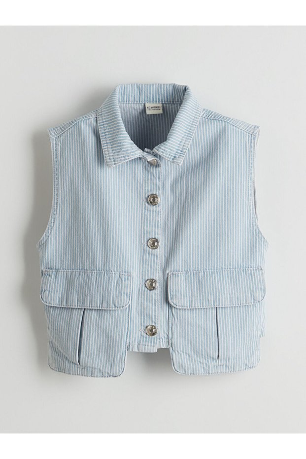Lcw Kids Striped Girls' Jean Shirt
