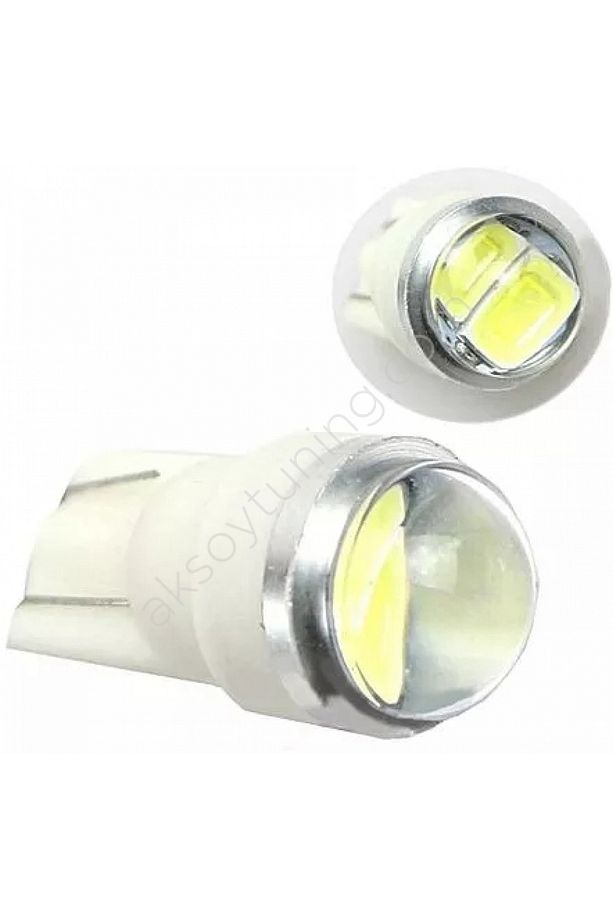 T10 Led Ampul 2 Çipli Mercekli Beyaz 12 Volt - 1