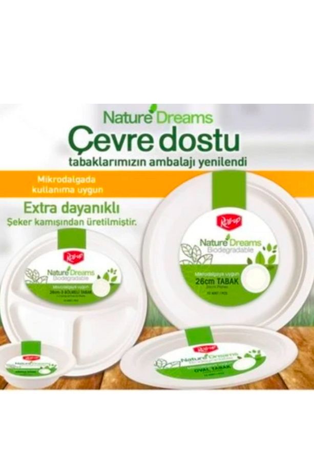 RollUp Nature Dreams Doğa Dostu Karton Tabak 26 Cm 3 Gözlü 10 lu - 2