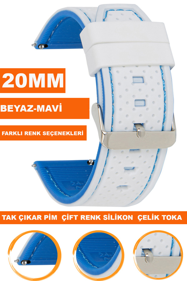 20mm Fossil-Welder-Casio-Seiko-Omega-Armani Watch Compatible Silicone Watch Band Strap A5420
