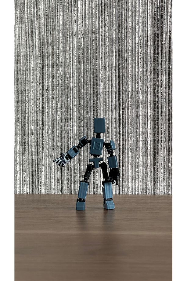 Hareketli Mini 13 Robot Oyuncak 8 Cm - Gri Siyah 1 Adet - 1
