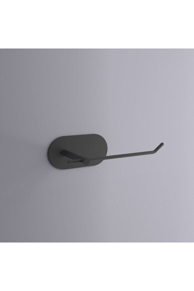 Paslanmaz Çelik Siyah Tuvalet Kağıtlığı / Yapışkanlı Sistem Tuvaletkağıtlık Siyah - 5