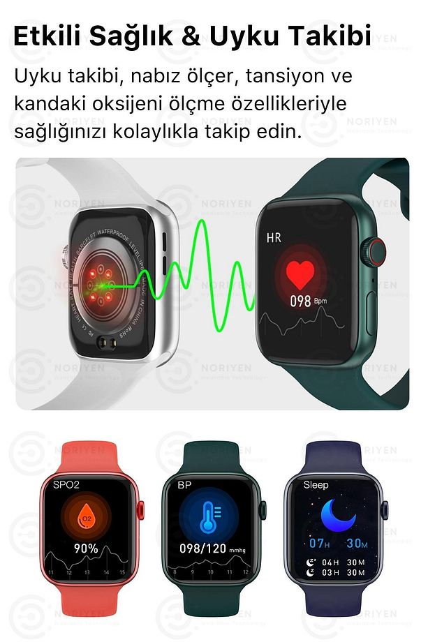T500 Plus Yeni Seri Spor Sağlık Sensörlü Ios Android Uyumlu Nabız Tansiyon Ölçer Akıllı Saat Pembe - 5