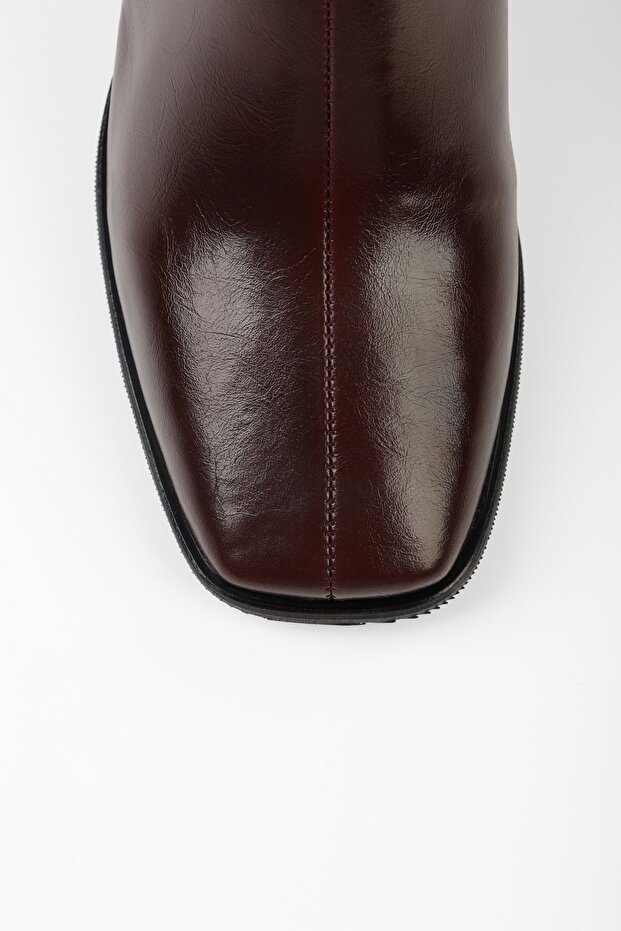 Dámske čižmy Stall Claret Red s tupou špičkou - 6