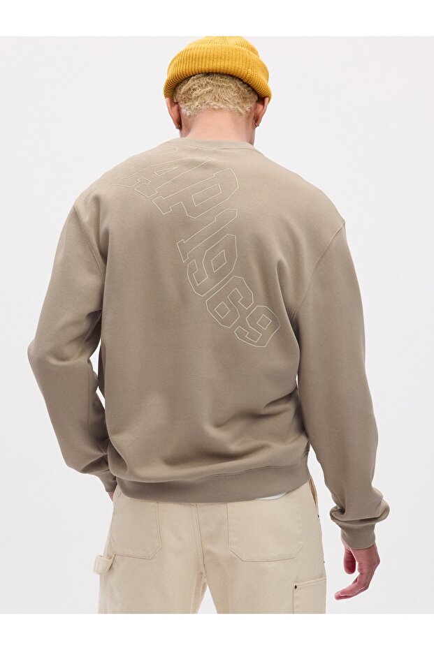 Erkek Bej Gap Logo Sweatshirt - 3