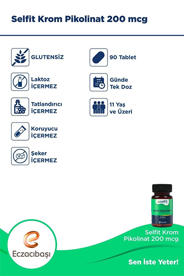Krom Pikolinat 200 mcg - 90 Tablet - 4