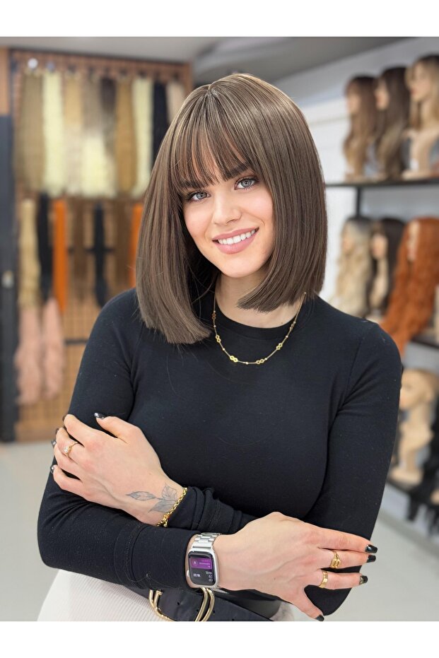 En’Ler Kumral Bob Vip Peruk Model - 1