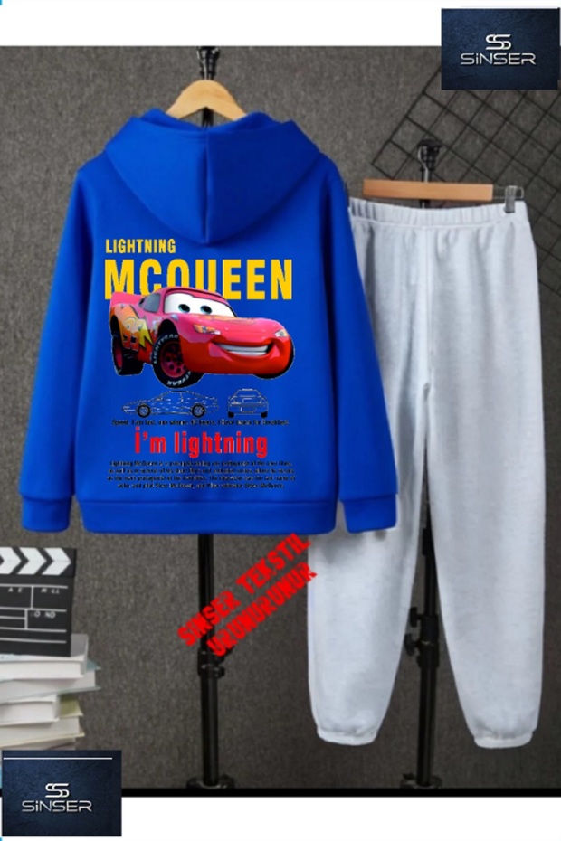 Hooded Children's "Mecquin Back Print" Printed Tracksuit Set